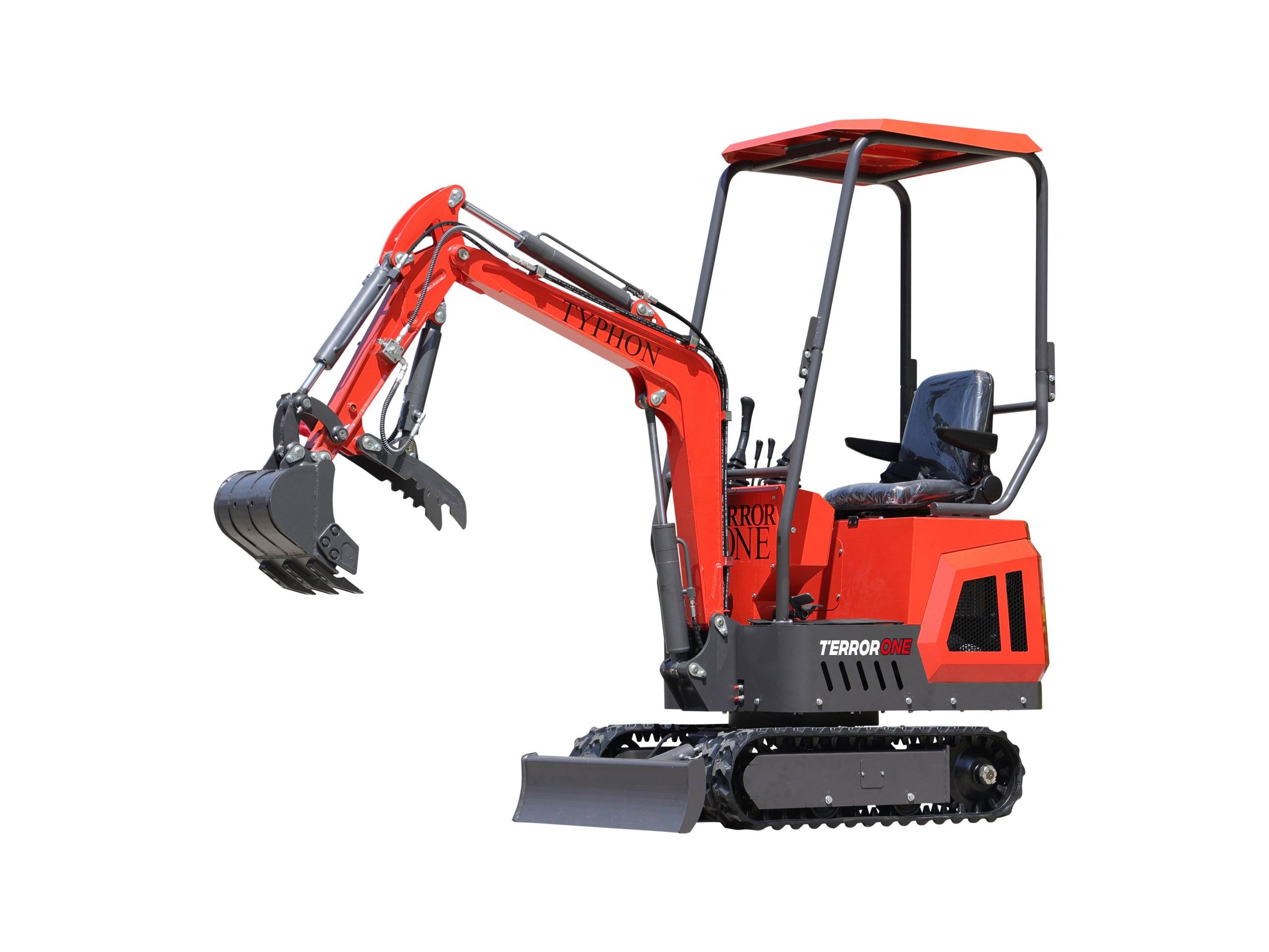TYPHON TERROR ONE STORM Mini Excavator – 1 Ton Trench Digger with Canopy, Hydraulic Thumb Clip, Hydraulic Oil Cooler, 13.5hp B&S Engine USA - Image 2
