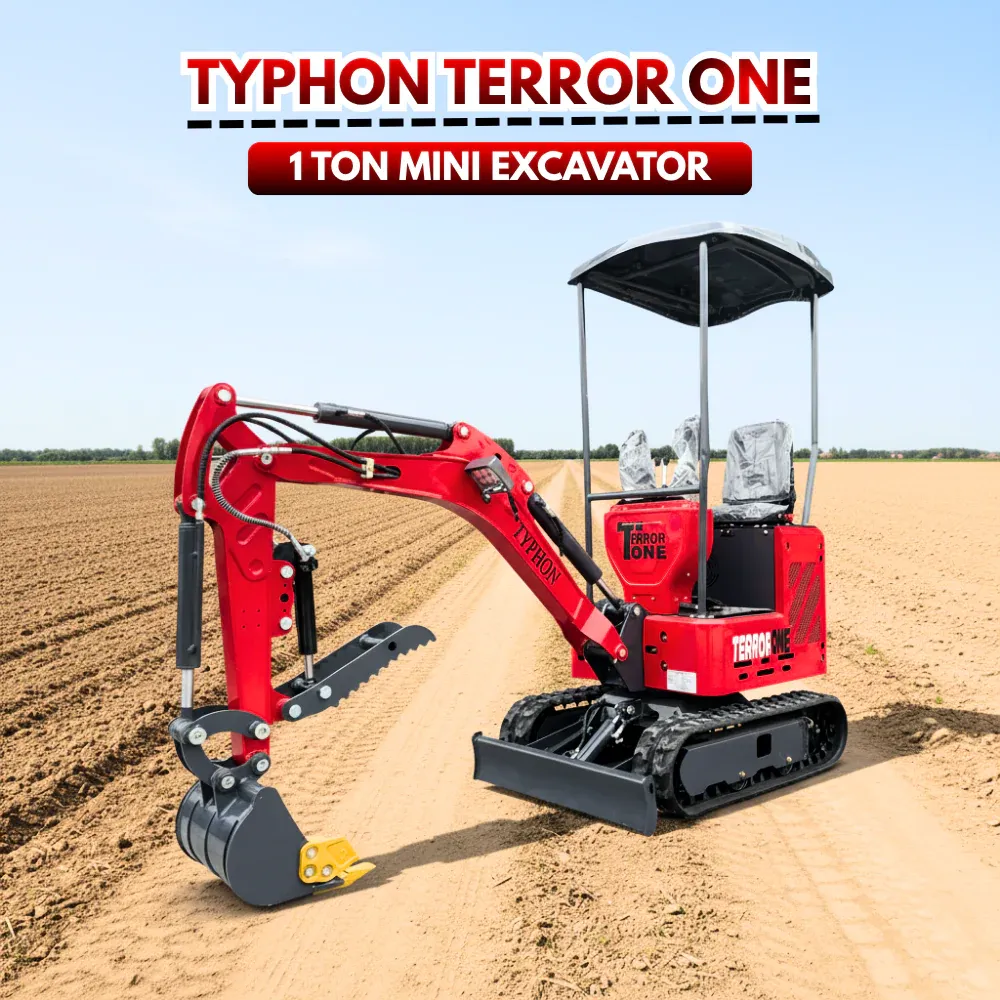 TYPHON TERROR ONE STORM 1 Ton Mini Excavator Trench Digger with hydraulic oil cooler Canopy & Wide Bucket - Image 3
