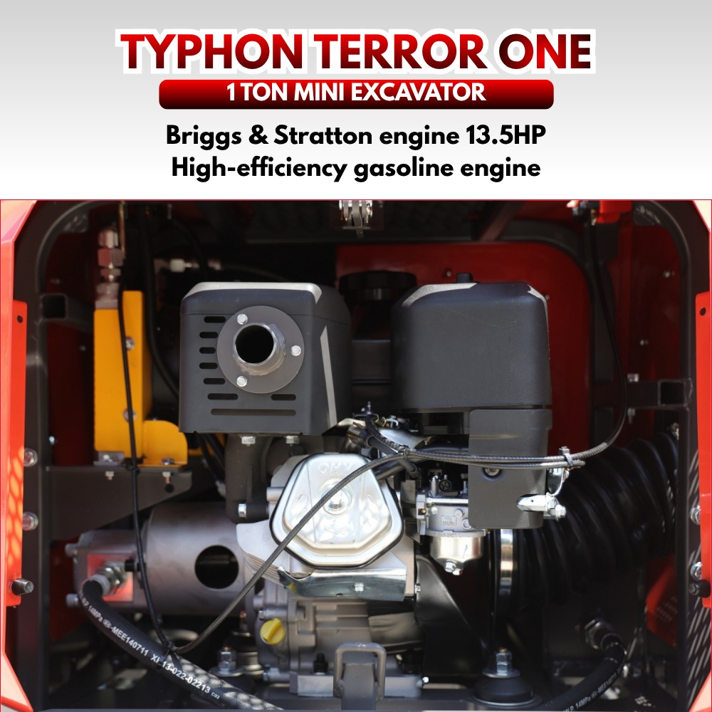 TYPHON TERROR ONE STORM 1 Ton Mini Excavator Trench Digger with hydraulic oil cooler Canopy & Wide Bucket - Image 14