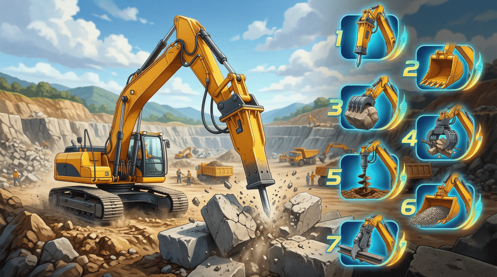 Unleash the potential of your excavator with these top 7 excavator attachments!